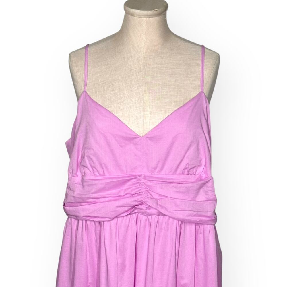 New $160 BANANA REPUBLIC Strappy Voile Midi Tiered Dress Pink Cocktail Wedding - Picture 4 of 14